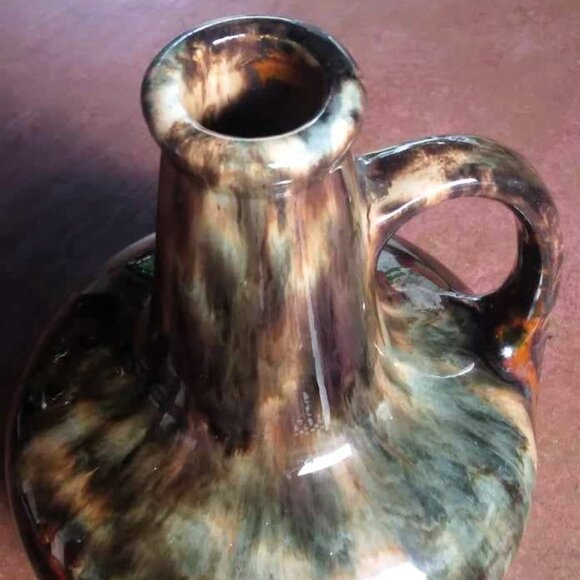 Vintage 1930's Brush McCoy Brown Onyx Glazed Ceramic Music Box Jug - Picture 6 of 8